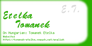 etelka tomanek business card